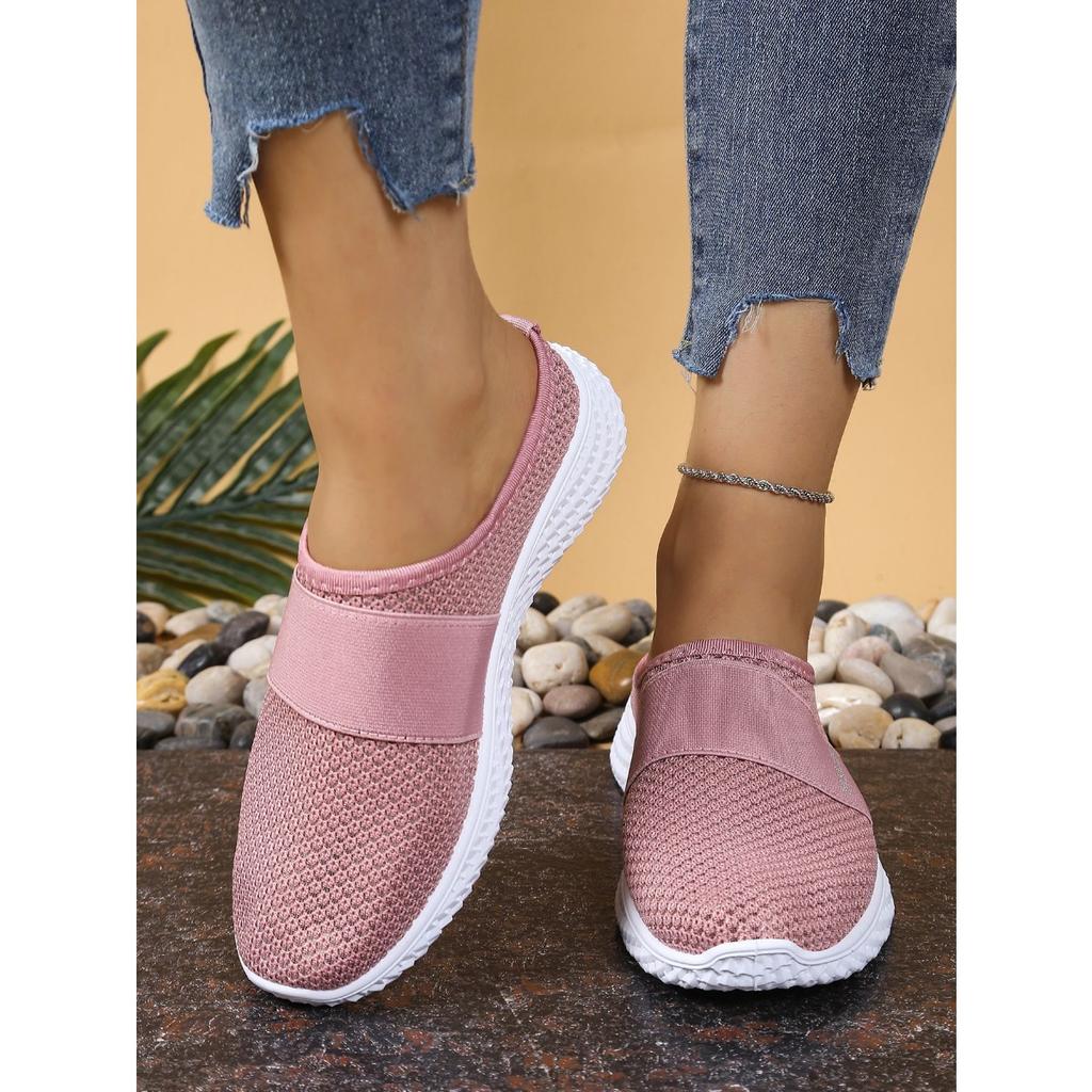 Ladies' Casual Sports Shoes, One Foot Kick, Suitable for Spring and Summer Beach Vacation, Travel and Leisure, Mesh Suitable for Plus Size Women