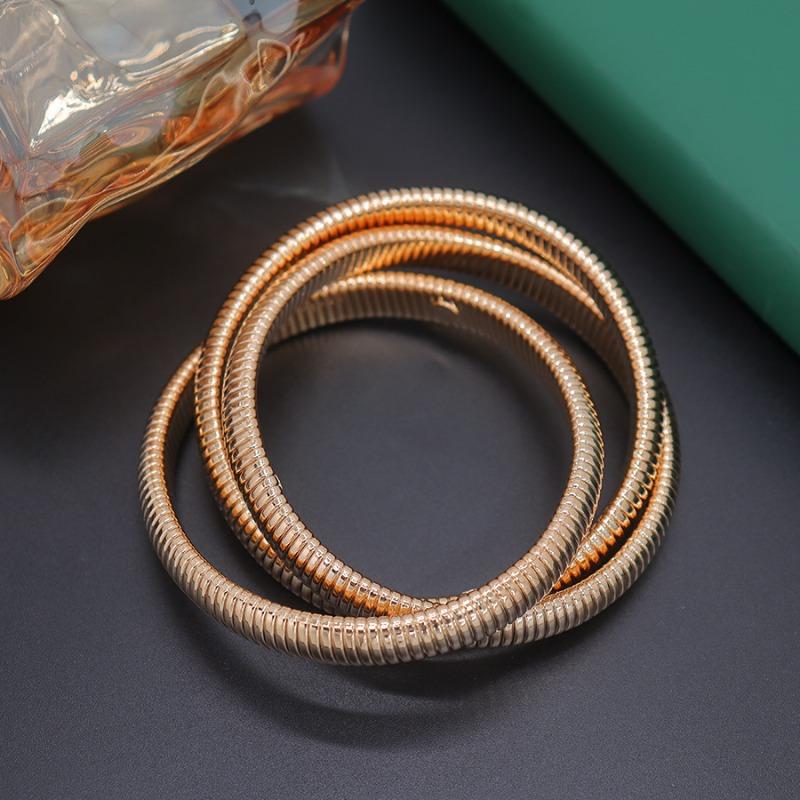 Elastic snake bone wide bracelet metal stacked cold accessories bracelet
