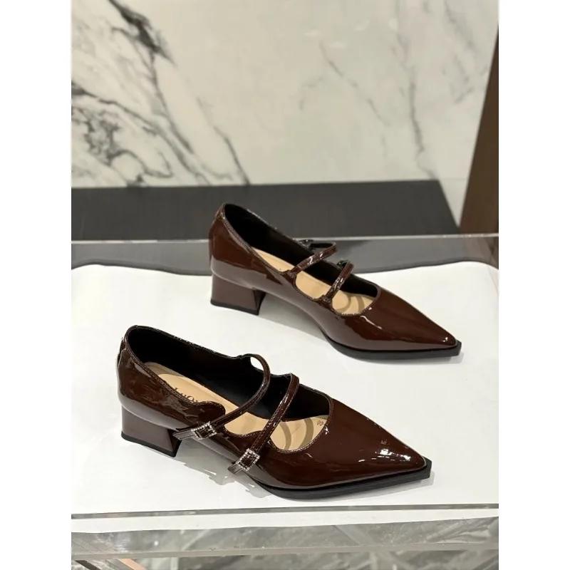 Shallow Mouth Shoes Woman High Heels Pointed Toe Female Footwear Casual Pumps New Summer Cute Boat Fashion Comfort Simple Englis