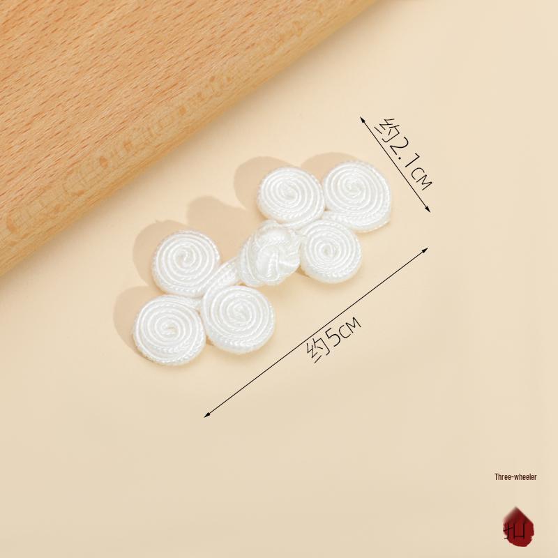 White Nylon Frog Buttons, Handmade Rope Woven Chinese Tang Suit Qipao Retro Flower Accessories