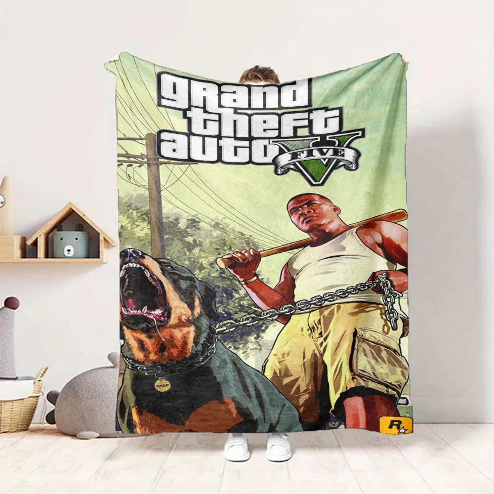 Gta V Cover Flannel Blanket Throw Blanket Soft Warm Sofa Bed Camping Home Decor Unique Christmas Gift C9211719