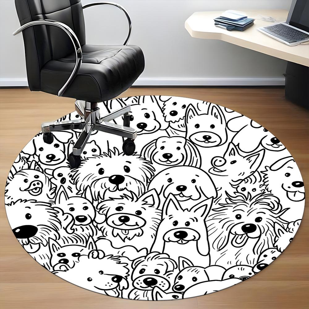 1pc Puppies Dogs Office Round Area Rug, Indoor Mat Suitable ForOffice, Under Office Chairs Bedroom Living Room Home Decor, Room Decot183