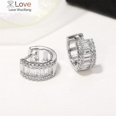 Schitterende Zirconia Hoepeloorbellen Damesmode Feestaccessoires Stijlvolle Dames Zilverkleurig/Goudkleurig Sieraden voor Dames
