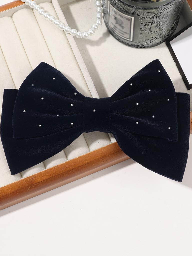 1PCS 6" Hand-made Velvet Hair Bows with diamonds Hair Accessories for Little Teen Toddler Girls Kids