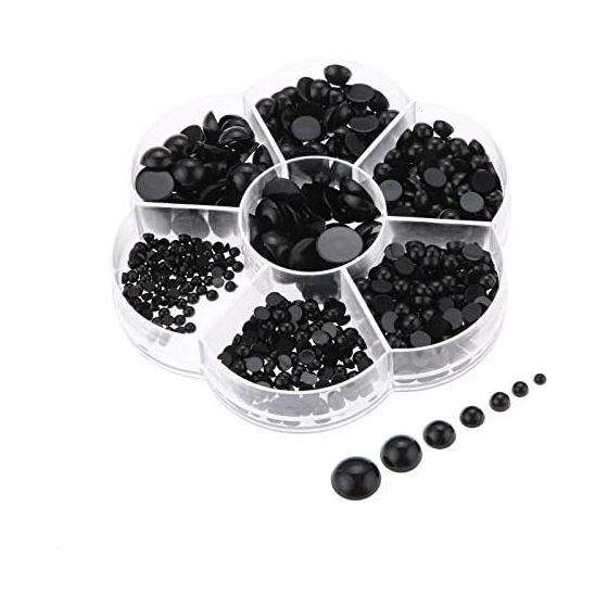 760 Pieces Stuffed Animal Eyes Black Eyes Animal Doll Toy Eye Eyes Teddy Bear Doll Making Plastic Adhesive Type Handicraft Parts DIY 3mm 4mm 5mm 6mm