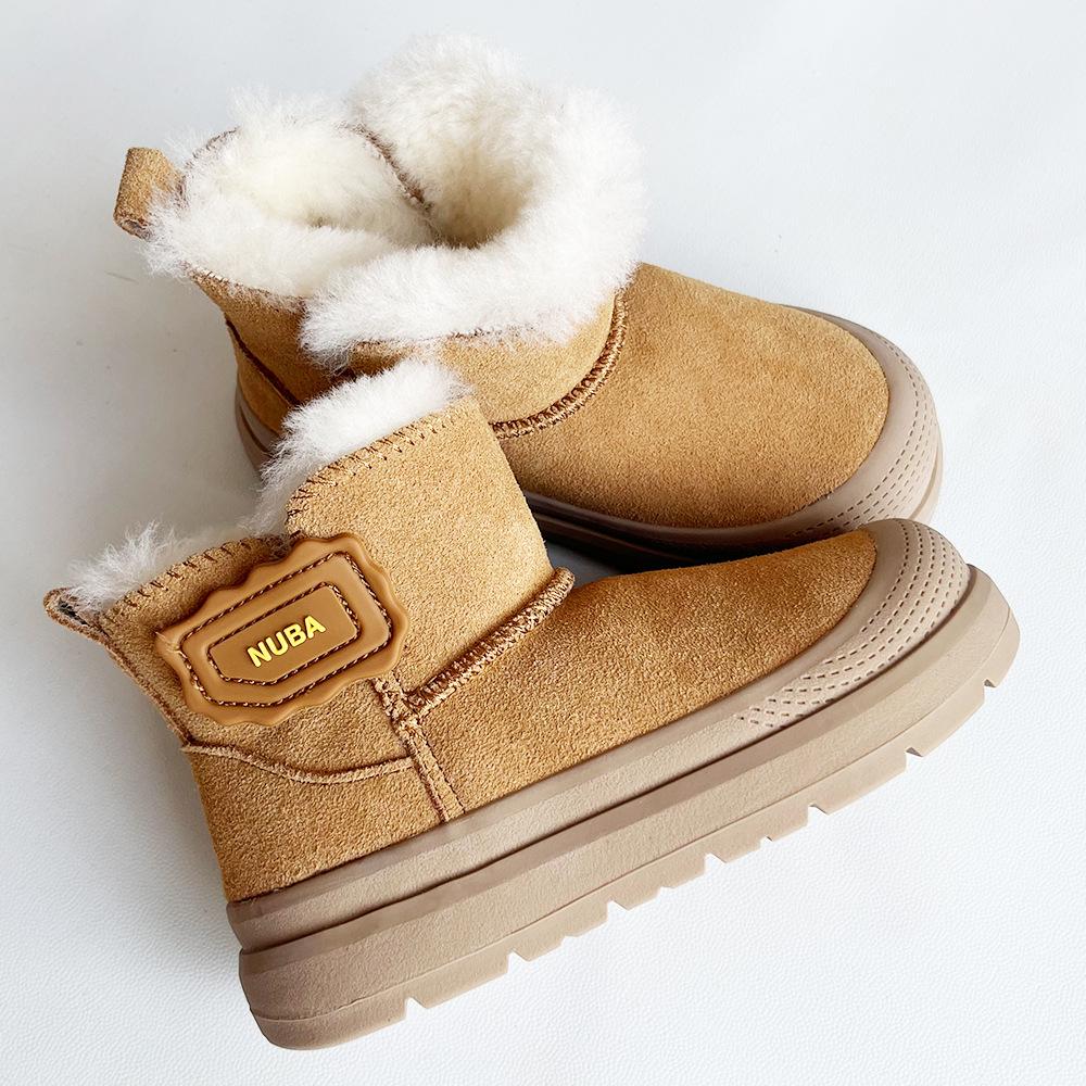 

Зимние ботинки средней высоты для мужчин, женщин и детей на 2025 год - Плюшевый бархатный мех, Утолщенная цельнокроеная конструкция, Короткие ботинки 33