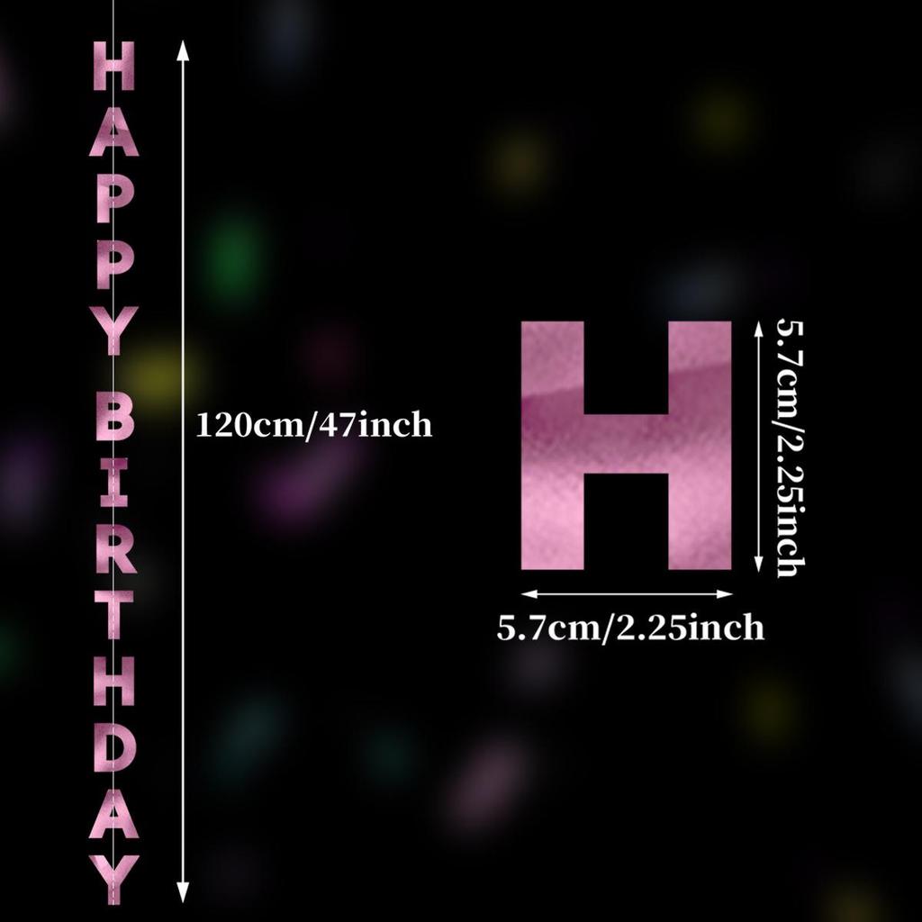Ins Style Laser Happy Birthday Banner for Party Decorations