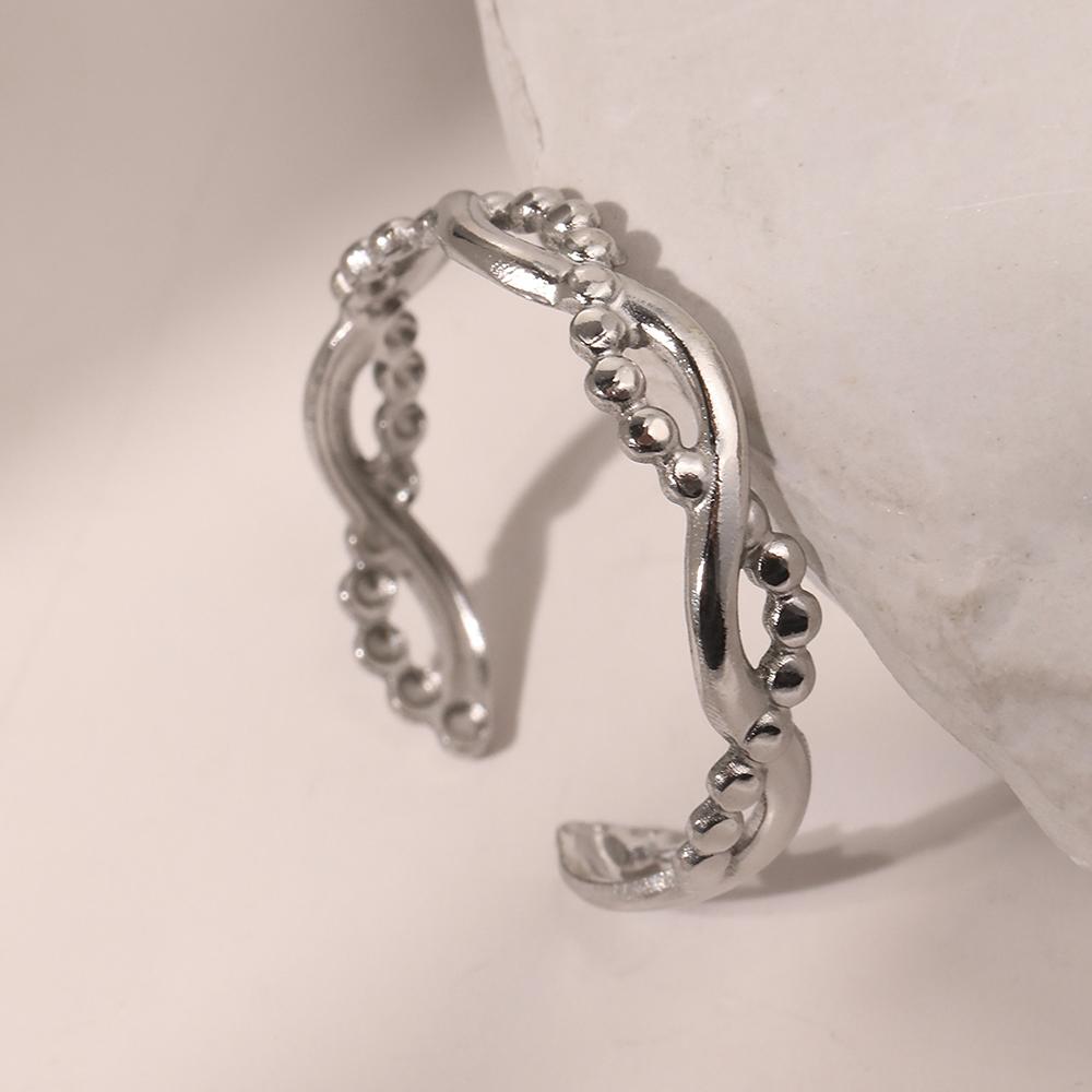 

Кольца из нержавеющей стали Минималистичное геометрическое полое кольцо Ретро изящное открытое кольцо для женщин Циркон Не тускнеющие Высококачественные подарки Новинка