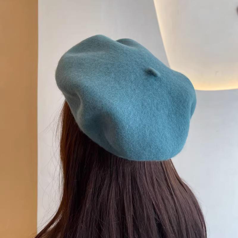 Berretto basco in lana alla moda coreana Beilei: Cappello da pittore versatile Autunno/Inverno