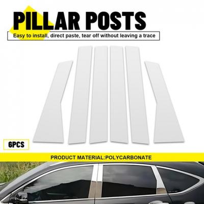 6PCS Chrome Plated Pillar Post Window Decal Sticker Fit For HONDA CRV 2012-2016