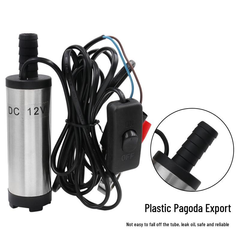 12V DC Submersible Oil Transfer Pump, 38mm Diesel Suction Pump, Portable Clip-Type Water Pump