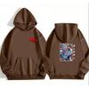 Unisex Anime-Inspired Hooded Sweatshirt With Ribbed Hem Loose Fit 81-90% Cotton 400g Weight Wear