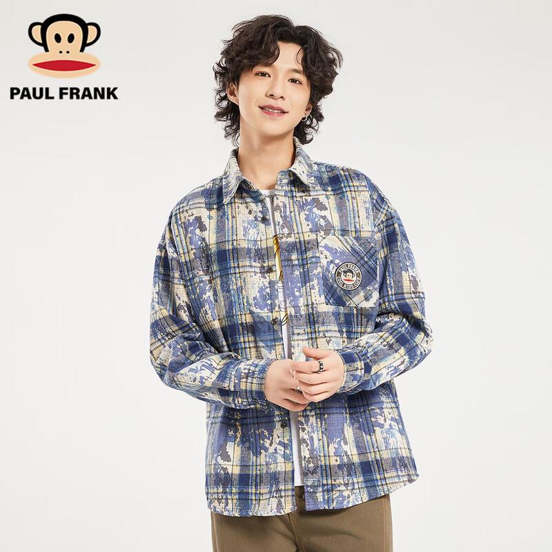 

Paul Frank Men s Loose Plaid Long Sleeve Casual Shirt XL