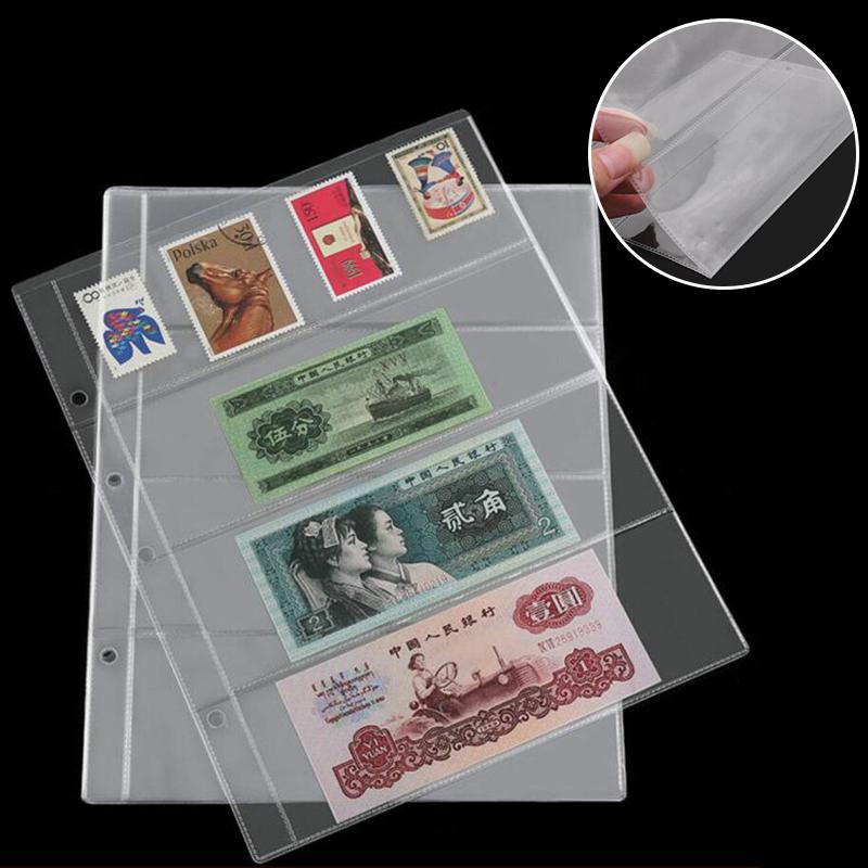 10 Stück Papiergeld Seitenprotektor Banknoten Sammler Währungsalbum Hüllen PVC Transparent Scheine Notizbuch Blatt