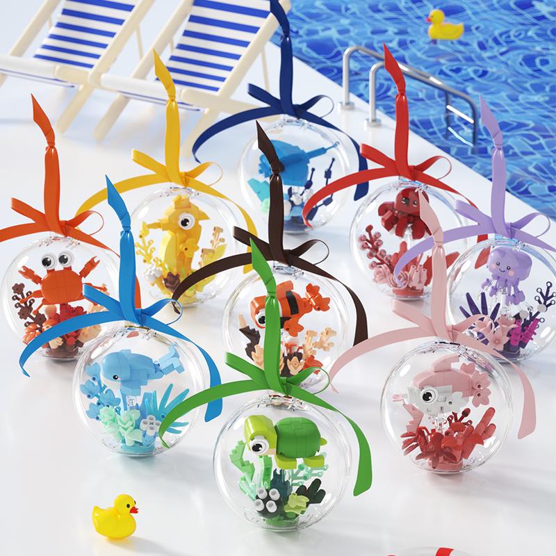 New Products Ocean Ball Building Blocks Assembly Toys Micro Blocks Animals Models Educational Toys Desktop,Hanging Ornament
