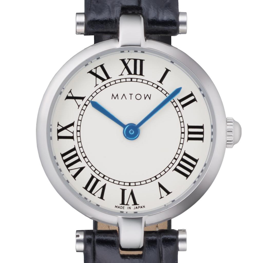 Authorized Dealer Matow Watch Aura Round Silver Black Leather mw008001 [MATOW] Women's