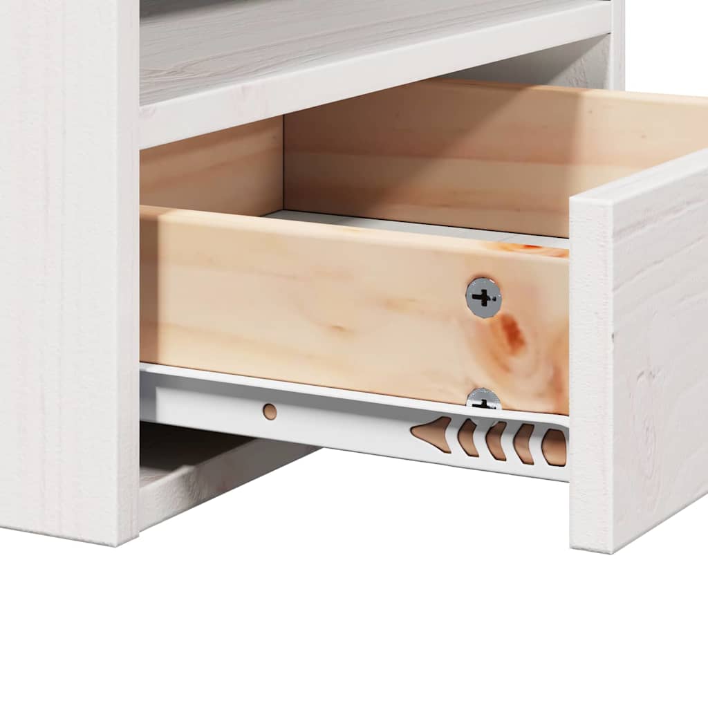 Nightstand Set of 2 White 38 x 36 x 29.5 cm Solid Pine Wood