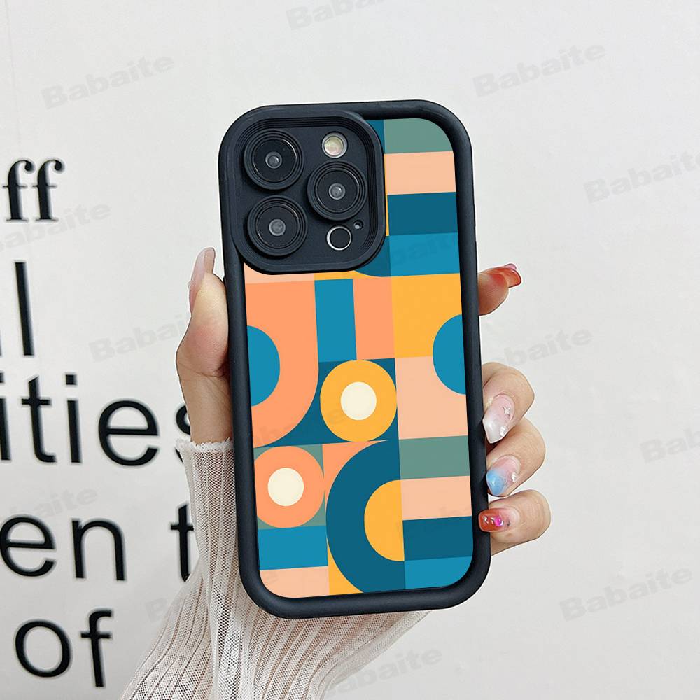 Geometric Bauhaus Art Phone Case For IPhone 16 15 14 Plus 13 12 11 17 Pro Max Pro Soft Cover