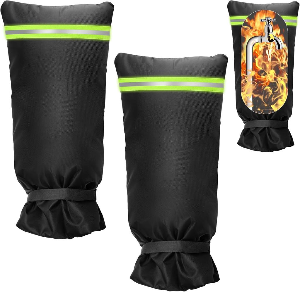 Faucet Cover Outdoor Black Frost-proof Insulated Tap Wrap For Yard Faucets Winter Outdoor Tap Protection Sleeve for Most Faucets
