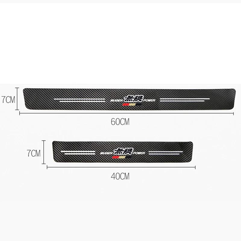 JDM Car Door Sill Protection Sticker Carbon Fiber Decorative Strip for Honda Mugen Power Accord Civic Vezel Crv City Jazz Hrv UH3
