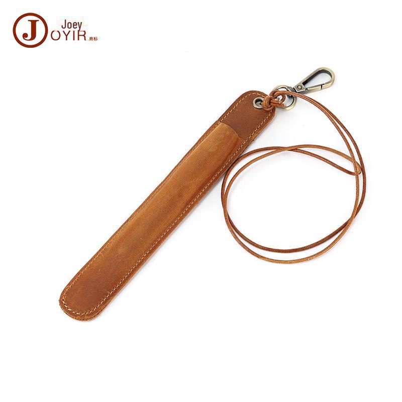 Crazy Horse Leather Pen Case: Genuine Cowhide Stationery Holder for Back-to-School