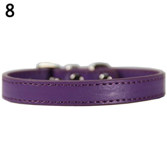Fashion Adjustable Faux Leather Solid Color Dog Cat Puppy Neck Strap Pet Collar