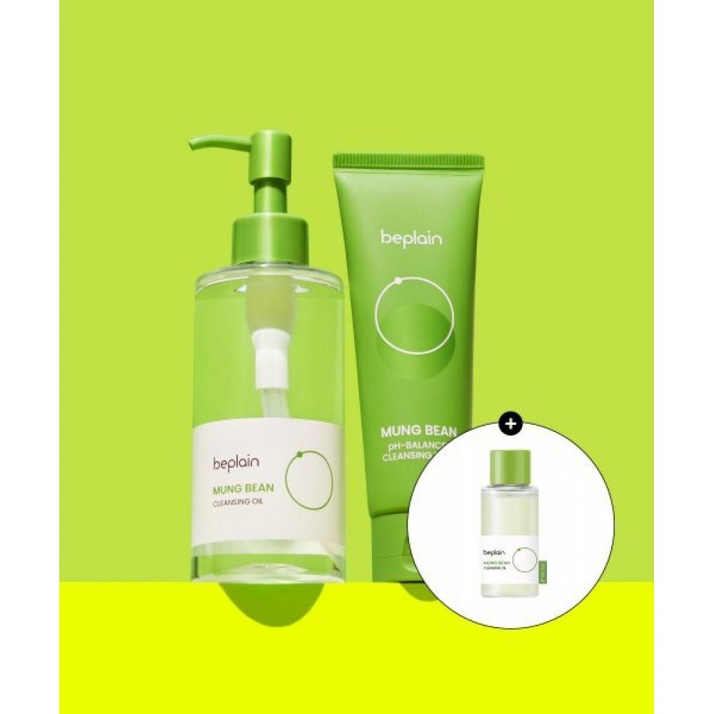 Beplain [set Of 2] Mung Bean Cleansing Oil 200ml+Mung Bean Cleansing Foam 80ml  Free  Cleansing Oil 50ml NONE