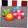 4 PCS Wooden Spinning Tops Toy Colorful Flower Design Hand Spun Tops for Kids Birthday Party Games Hand Eye Coordination Training Toy