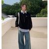 ICH MODE Women's Fake Two-Piece Polo Collar Sweatshirt