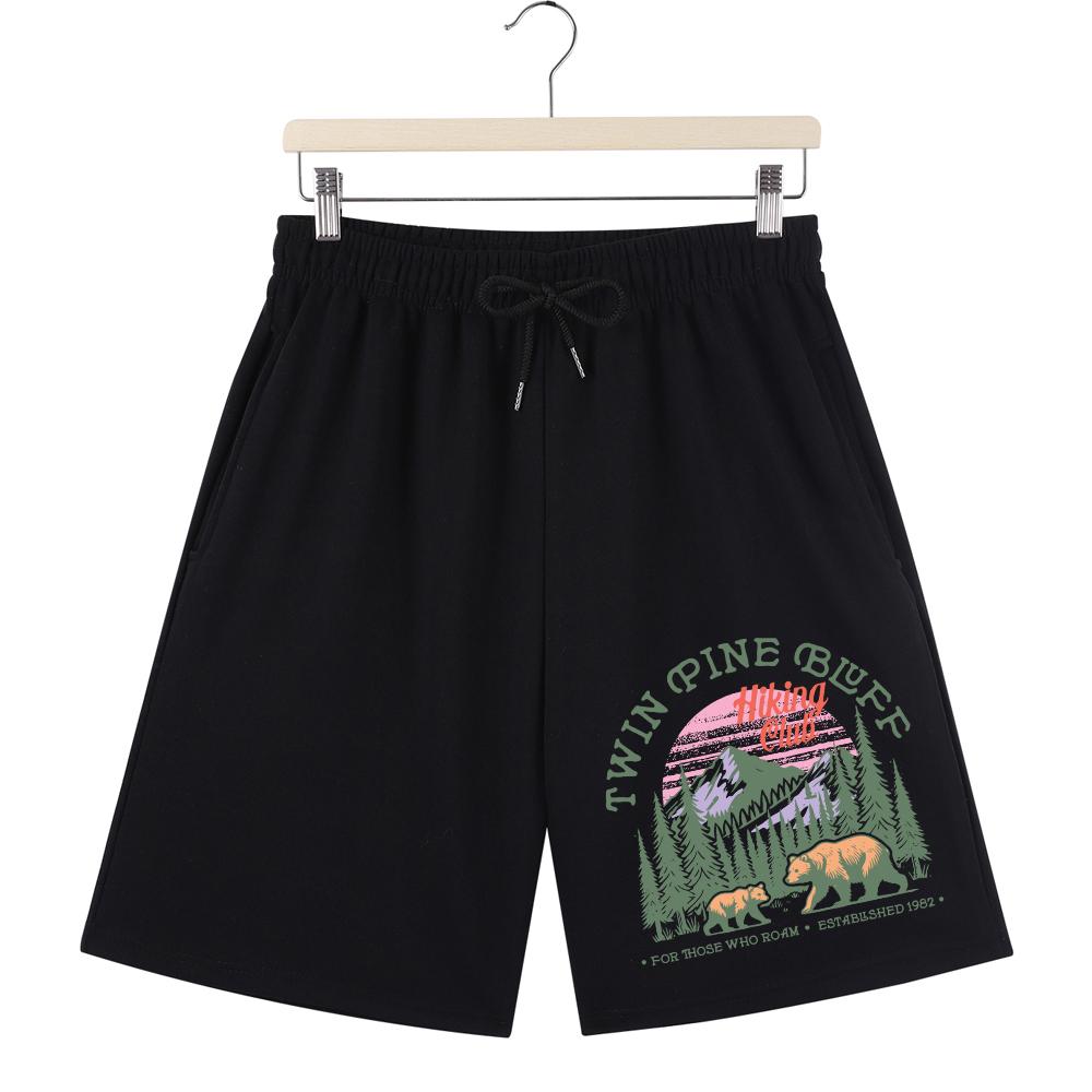 

Bluff Hiking Club Printed Pants Mens Sporty Pocket Wide Outdoors Shorts Basics High Waisted Shorts Summer Oversized Clothes S