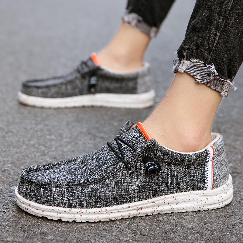 Men's Canvas Casual Shoes Lightweight Loafers Soft Shoe Vulcanized Shoe Driving Flat Shoes Covers Outdoor Walking Shoes 2025