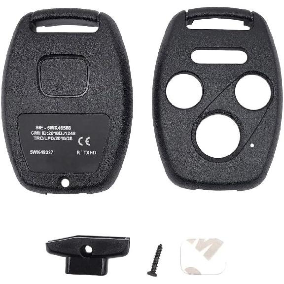 3+1 Buttons Replacement Key Fob Cover Case fit for Honda 2003-2012 Accord 2006-2013 Civic EX 2009-2015 Pilot 2005-2006 CR-V Ridgeline Odyssey Keyless