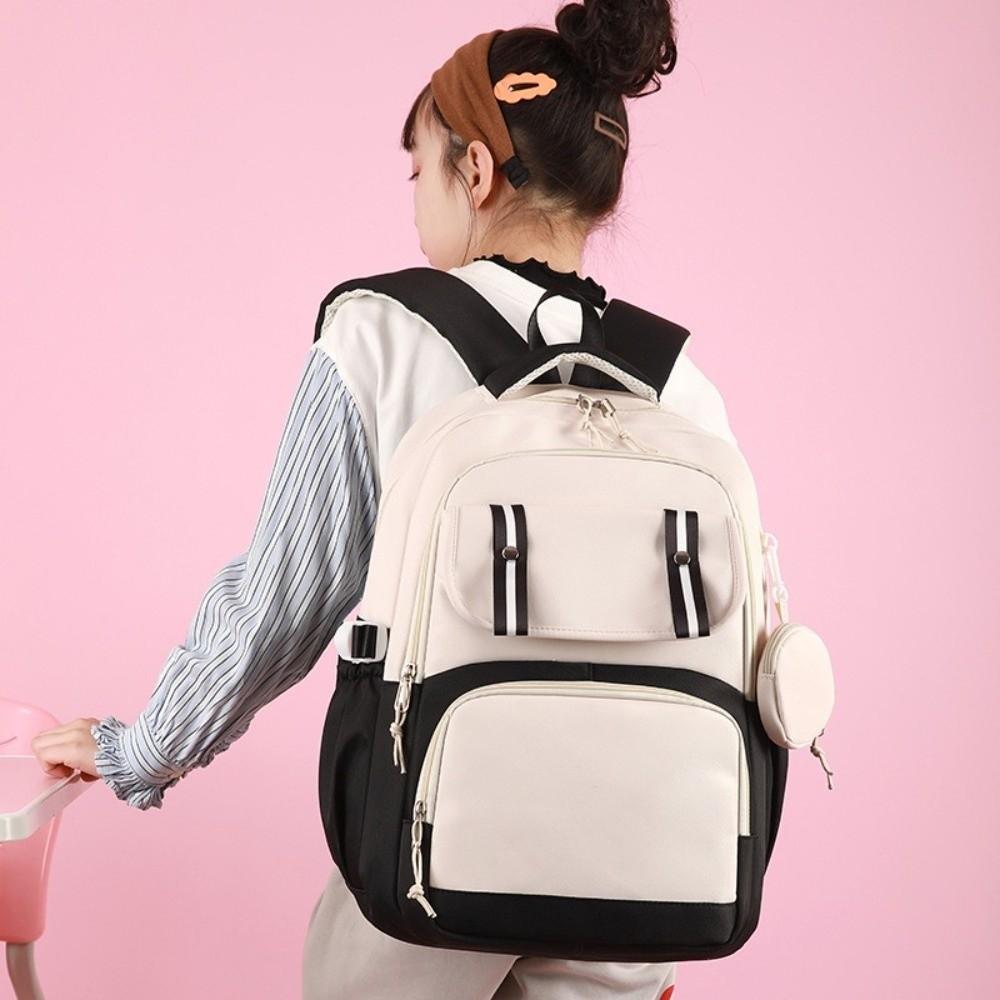 Multiple Pockets Student Backpack Korean Style Shoulders Bag Fashion Student School Bag Girls