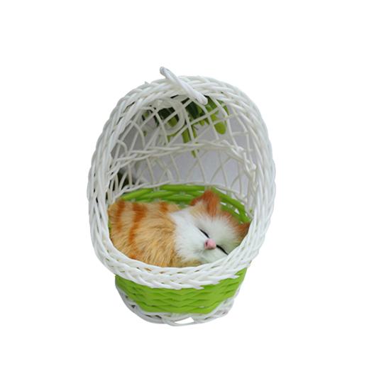 Simulation Cute Cats Kitten Sound Plush Doll Toy Hanging Basket Home Decoration