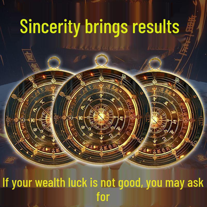 30mm Single-Sided Pendant: Good Luck Charm for Continuous Blessings, Wear for Auspicious Prayers.