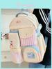 Nylon School Backpack For Girls With Waterproof Design And Letter Pattern For School And Travel