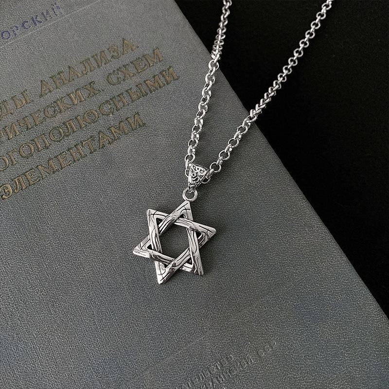 

Retro Six-Pointed Star Hip-Hop Long Sweater Necklace - Trendy 2022 Women’s Chain