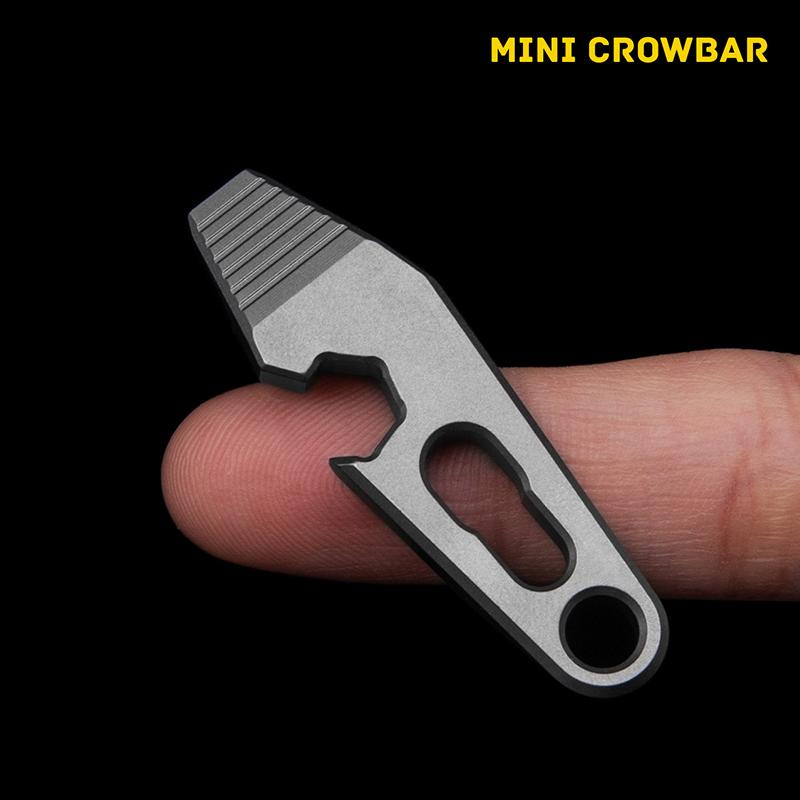 6in1 MINI TC4 Titanium Alloy Crowbar EDC Portable Open Delivery Tool Bottle Opener Self-defence Unpacking Gadget Keychain Pendan