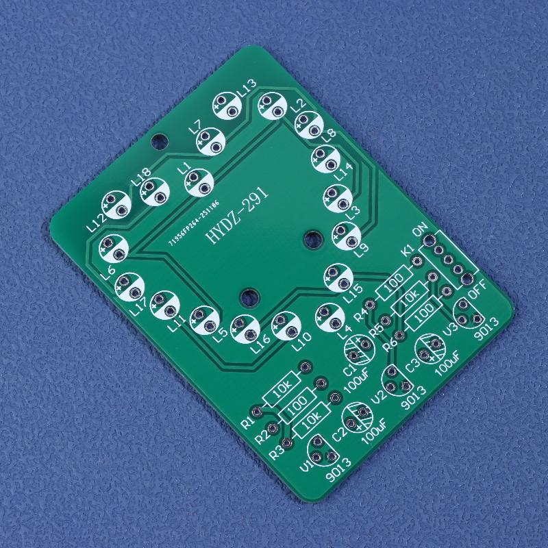Diy Heart-Shaped Led Flowing Lights Electronic Kit 18 Red Led Light Pcb Soldering Kit With Battery Box Dc3V Circuit Board Module