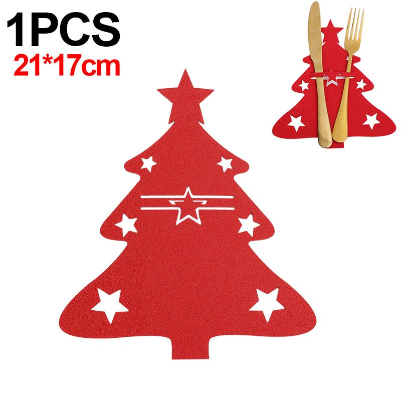 

Рождественская елка держатель для столовых приборов чехлы для ножей и вилок декор стола рождественские держатели для столовых приборов сумки новогоднее украшение для вечеринки и ужина орнамент