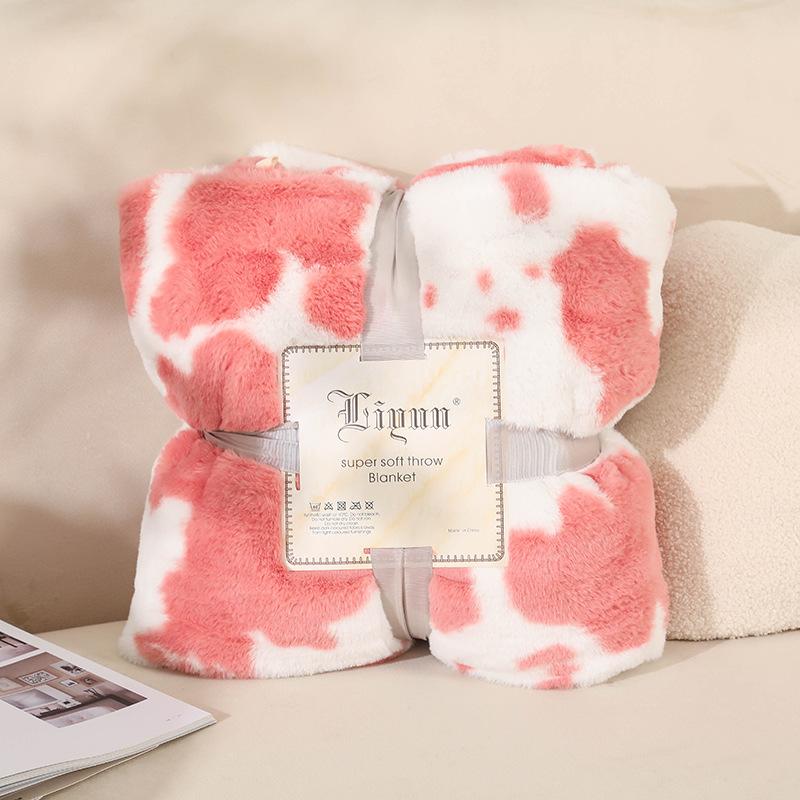 

Leopard Print Blanket for Bed Thick Warm 2-Faced Zebra Cow Faux Animal Skin Winter Soft Sofa Throw Blankets Bedspread Bed Cover 80x120cm