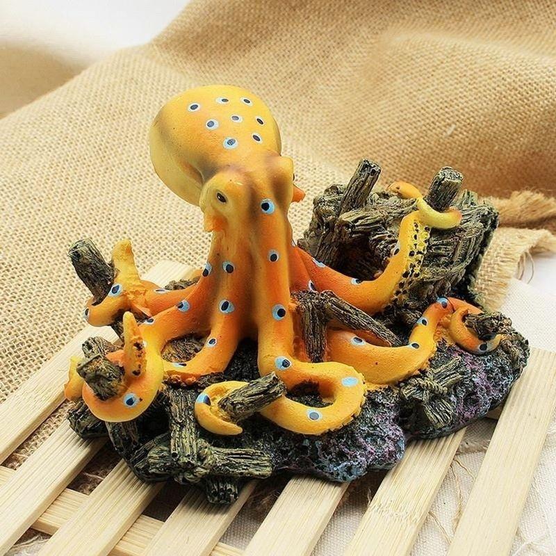 Aquarium Decoration Ornaments Animal Octopus Resin Crafts Aquarium Fish Tank Landscaping Home Decora