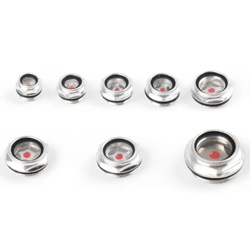 1Pcs G1/4 G3/8 G1/2 G3/4 Oil Sight Window Male Thread G1 G1-1/4 G1-1/2 BSP NPT Oil Level Sight Glass Tempered Glass Aluminum