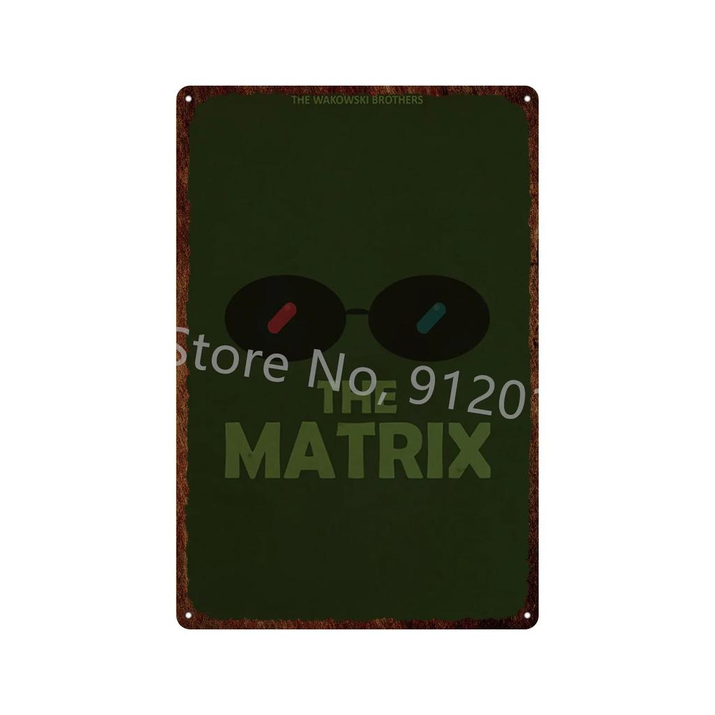 Vintage The Matrix Metal Tin Sign Poster  Classic Movie Wall Plaque for Bar Pub Club Man Cave Home Decor  Retro Iron Painting