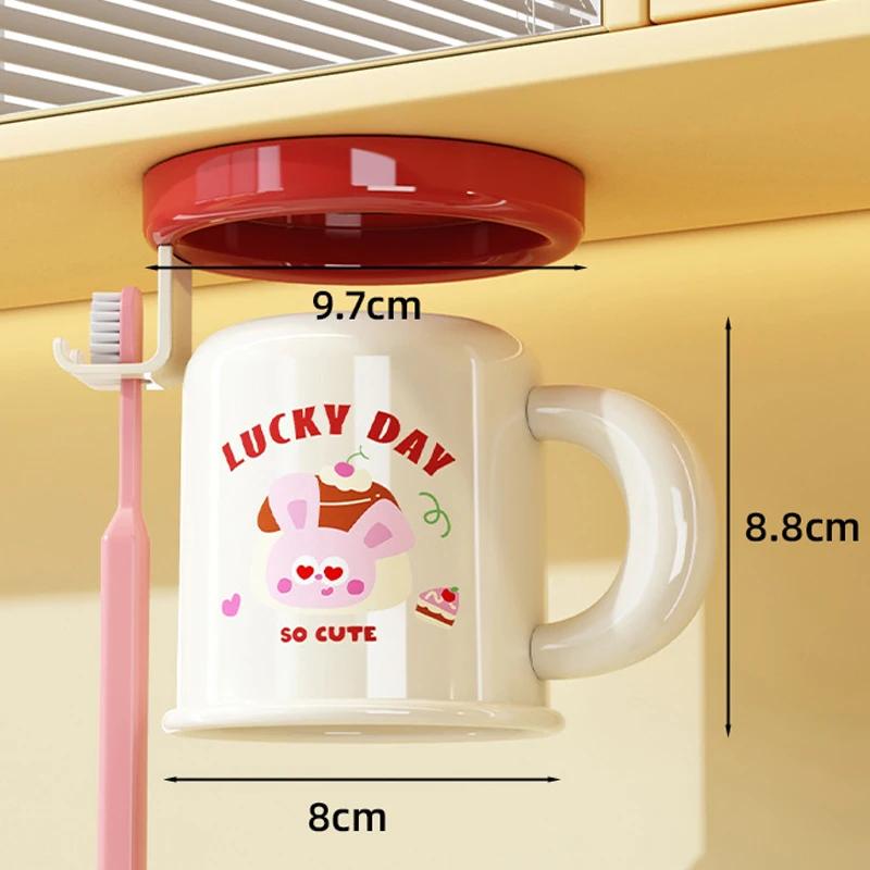 

Toothbrush Cup Storage Rack Dormitories Single Person Toiletries Set Cute Style Mouthwash Cup Suction Top Practical Storage Rack
