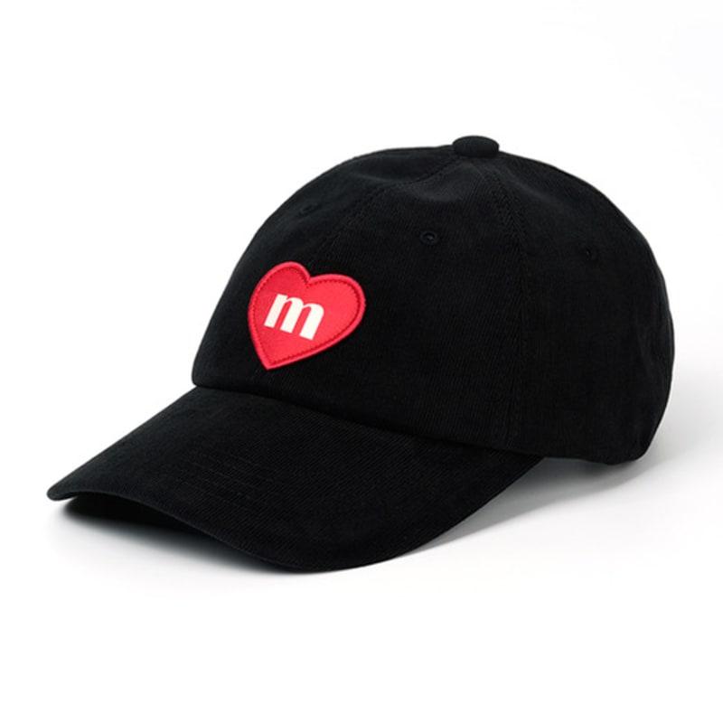 macni CORDUROY HEART DEEP BALL CAP BLACK