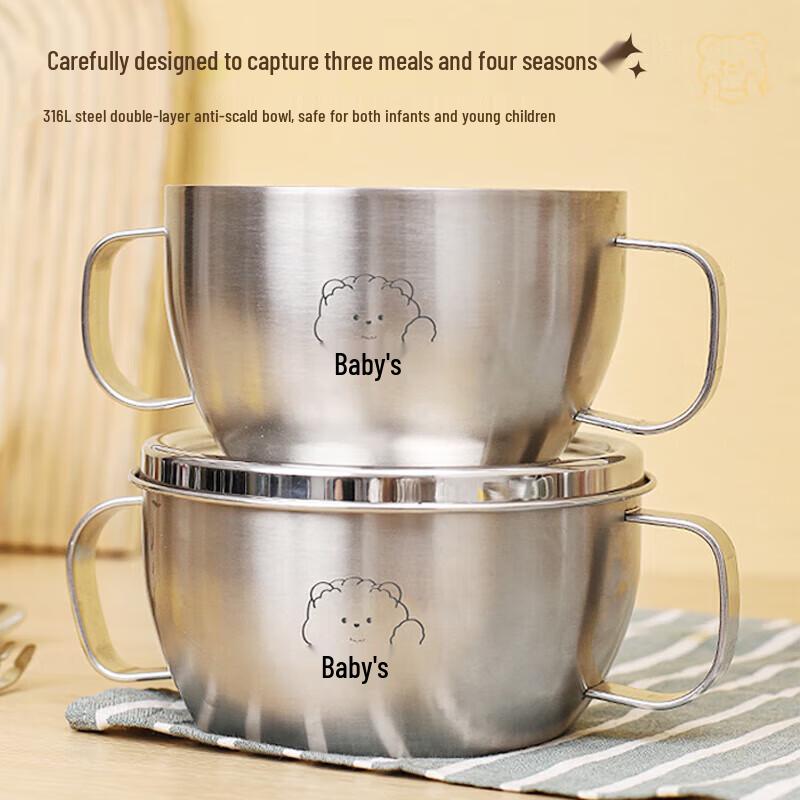 Licheers 316 Stainless Steel Baby Food Bowl Set