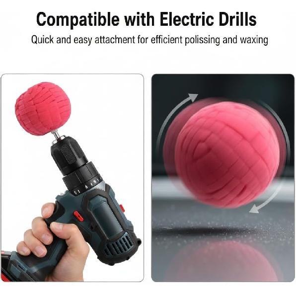 SUPVOX 3 Inch Detailing Polishing Sponge Pads: 3-Pack Foam Buffing Pads for Car Wheel & Paint Polishing/Waxing – Compatible with Drill Polishers