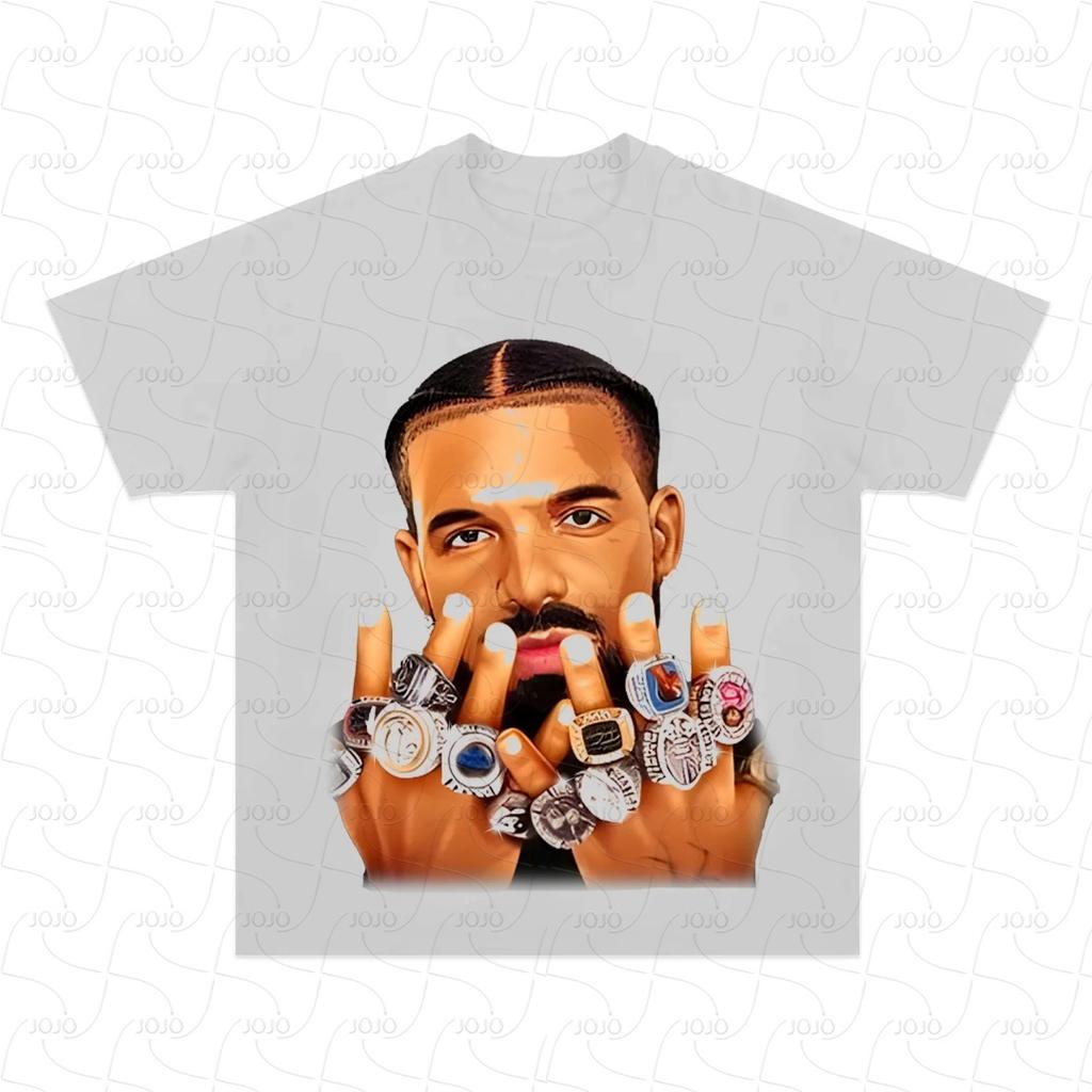 Real Rapper Drake Retro Graphic T Shirt Men's Hip Hop Clothing Y2k Unisex Fashion Oversized West Coast Gangster Top Gift for Fan