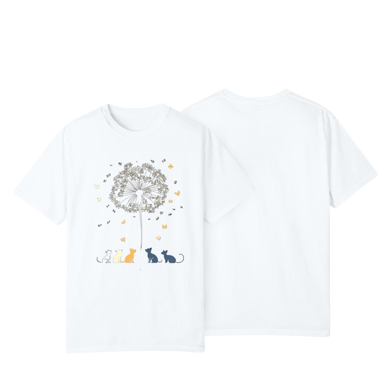 

Women s Casual Sunflower Print Street Slim Fit Short Sleeve T-Shirt Top XL білий